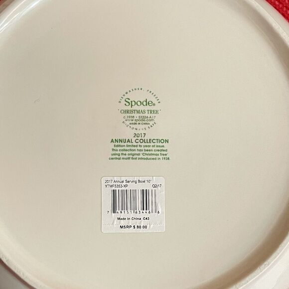 Spode Christmas Tree Annual Serving Bowl 2017 NWT - Picture 7 of 12